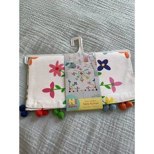 H for Happy Medallion Floral 72-Inch Table Runner New